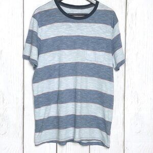 Old Navy Mens Blue, Gray & Orange Stripped T-Shirt